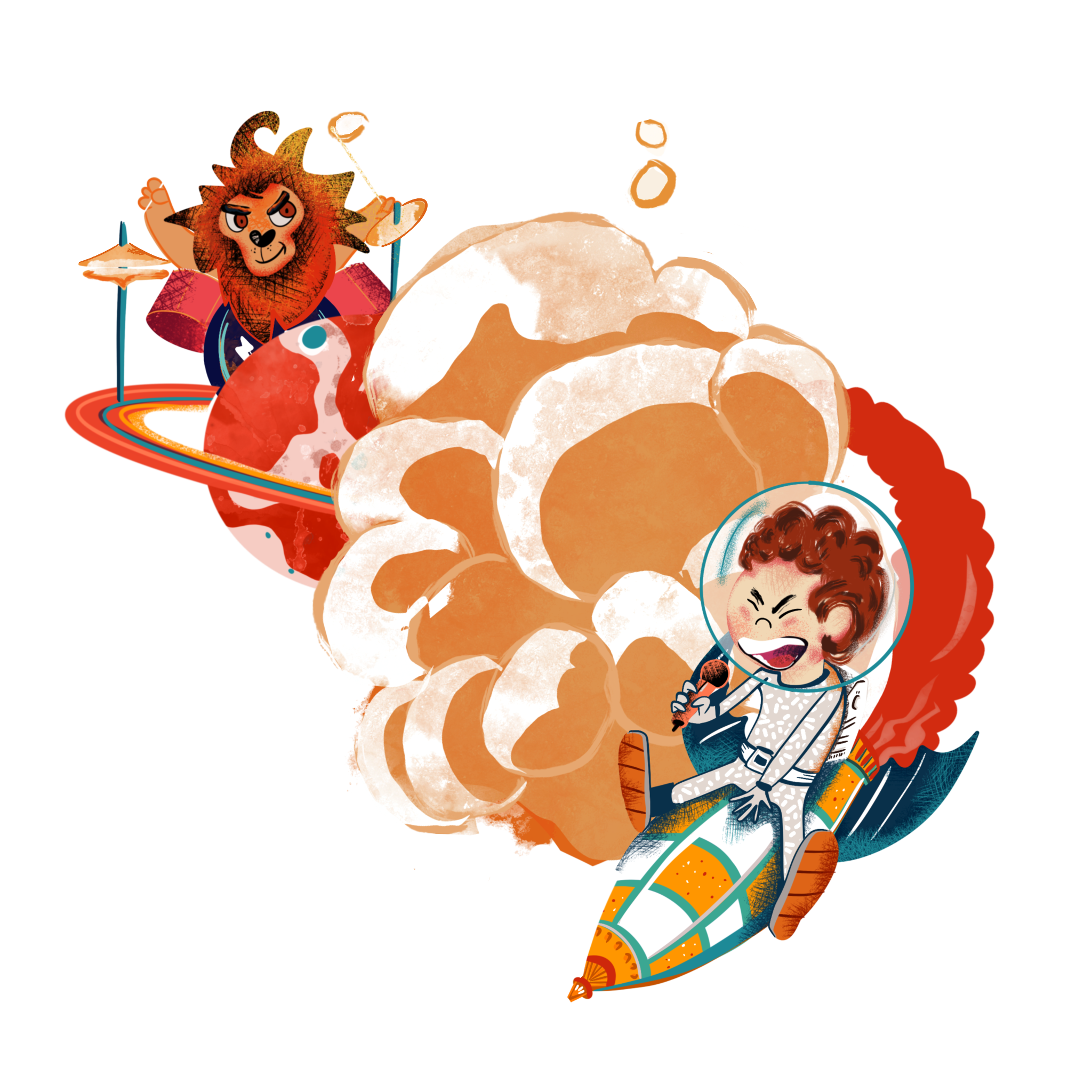Le Lion Cosmonaute, illustration POLETE